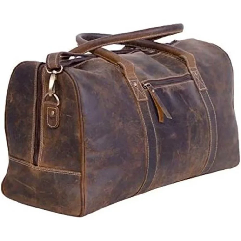 Unisex Travel Duffle Bag Full Grain Leather
